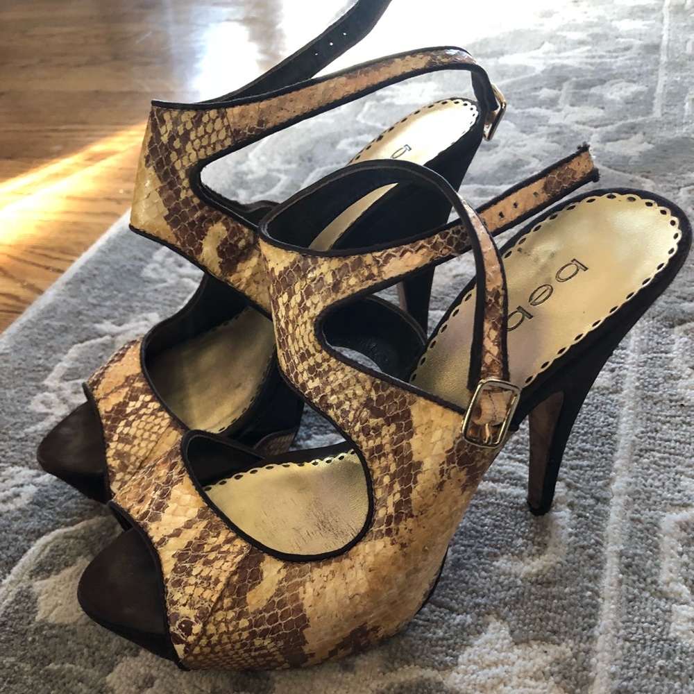 Bebe snakeskin stilettos